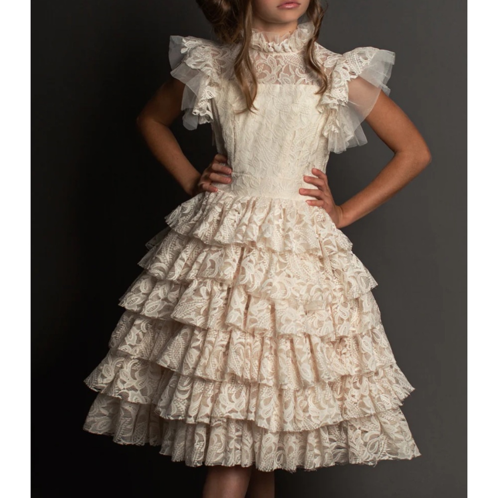 NWOT Joyfolie Anouk Dress Cream Sz 5, Wedding, Flower Girl